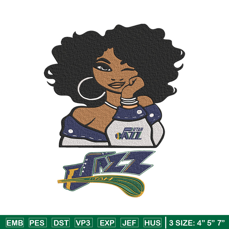 Utah Jazz girl embroidery design, NBA embroidery, Sport embroidery, Embroidery design, Logo sport embroidery.jpg