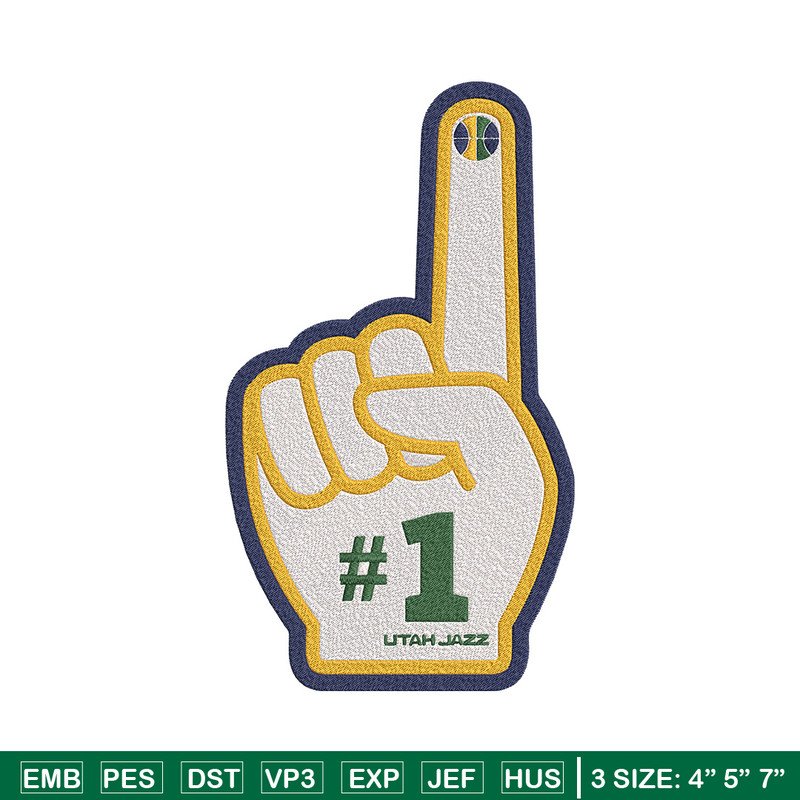 Utah Jazz no 1 embroidery design, NBA embroidery, Sport embroidery, Embroidery design, Logo sport embroidery.jpg