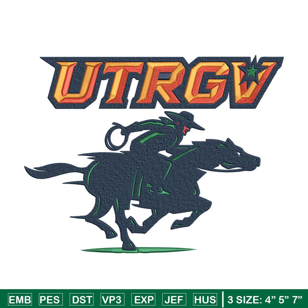 UTRGV Vaquero logo embroidery design, Sport embroidery, logo sport embroidery,Embroidery design, NCAA embroidery.jpg