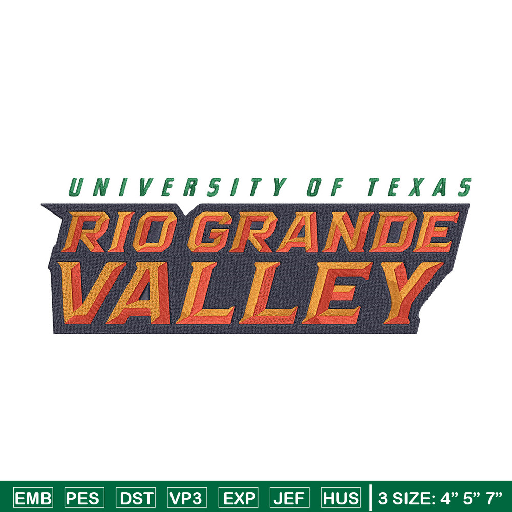 UTRGV Vaqueros Logo embroidery design, NCAA embroidery,Sport embroidery,logo sport embroidery,Embroidery design..jpg