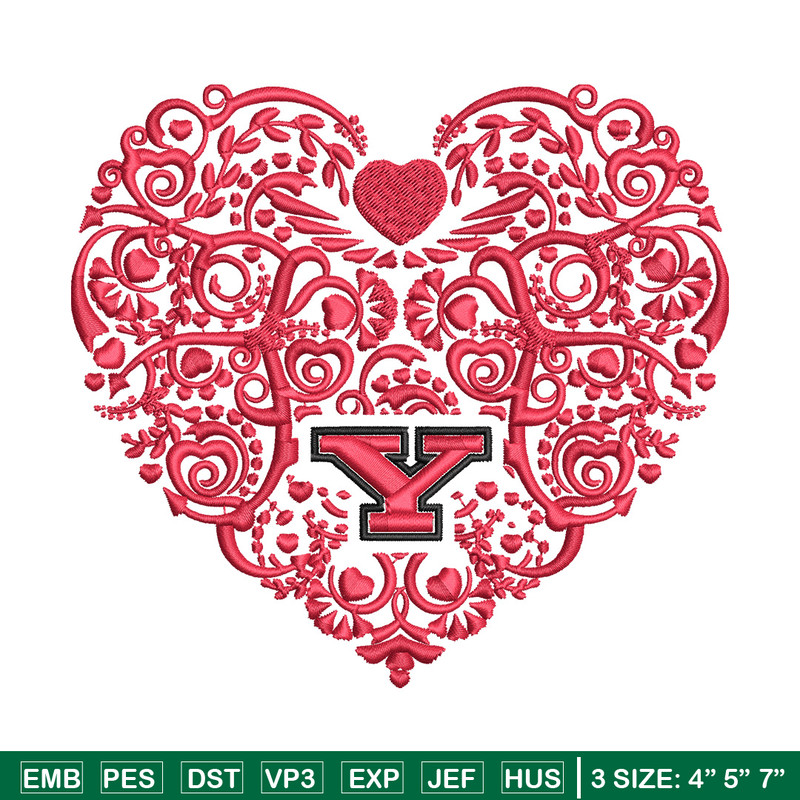 Youngstown State heart embroidery design, Sport embroidery, logo sport embroidery, Embroidery design,NCAA embroidery.jpg