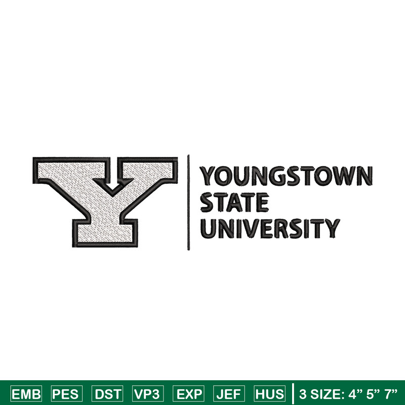Youngstown state logo embroidery design, NCAA embroidery, Sport embroidery, logo sport embroidery, Embroidery design.jpg
