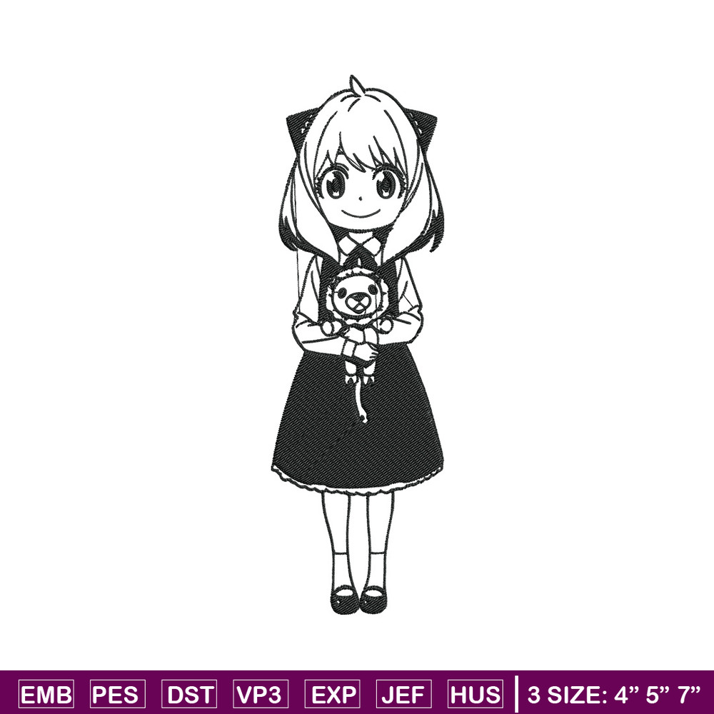 Anya Forger Embroidery Design, Spy x family Embroidery, Embroidery File, Anime Embroidery, Anime shirt,Digital download.jpg