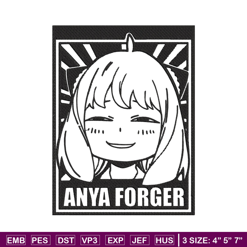 Anya poster Embroidery Design, Spy x family Embroidery, Embroidery File, Anime Embroidery, Anime shirt,Digital download.jpg