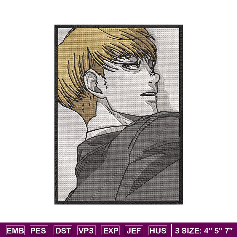 Armin Arlert Embroidery Design, Aot Embroidery, Embroidery File, Anime Embroidery, Anime shirt, Digital download.jpg