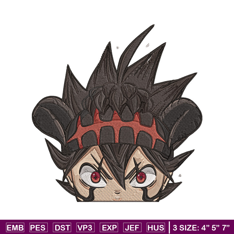 Asta Peeker Embroidery Design, Black clover Embroidery, Embroidery File, Anime Embroidery, Anime shirt, Digital download.jpg