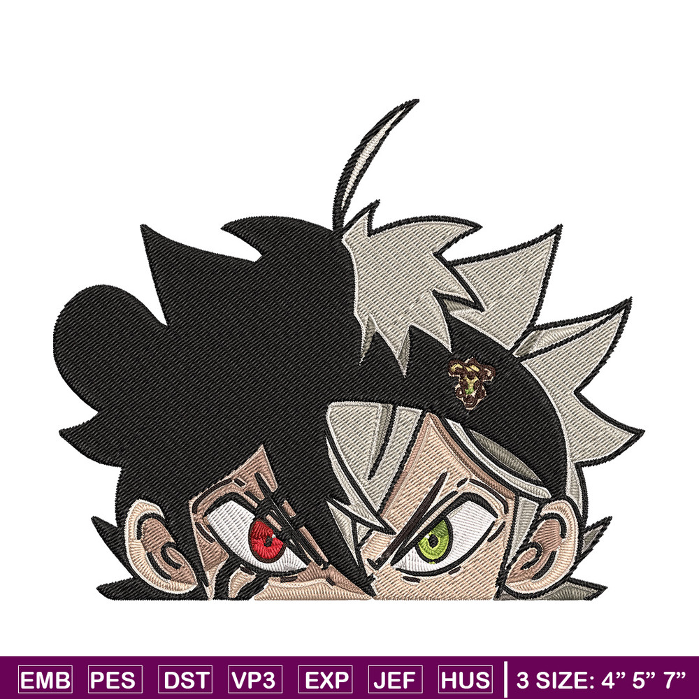 Asta Peeker Embroidery Design, Black clover Embroidery, Embroidery File, Anime Embroidery, Anime shirt,Digital download.jpg