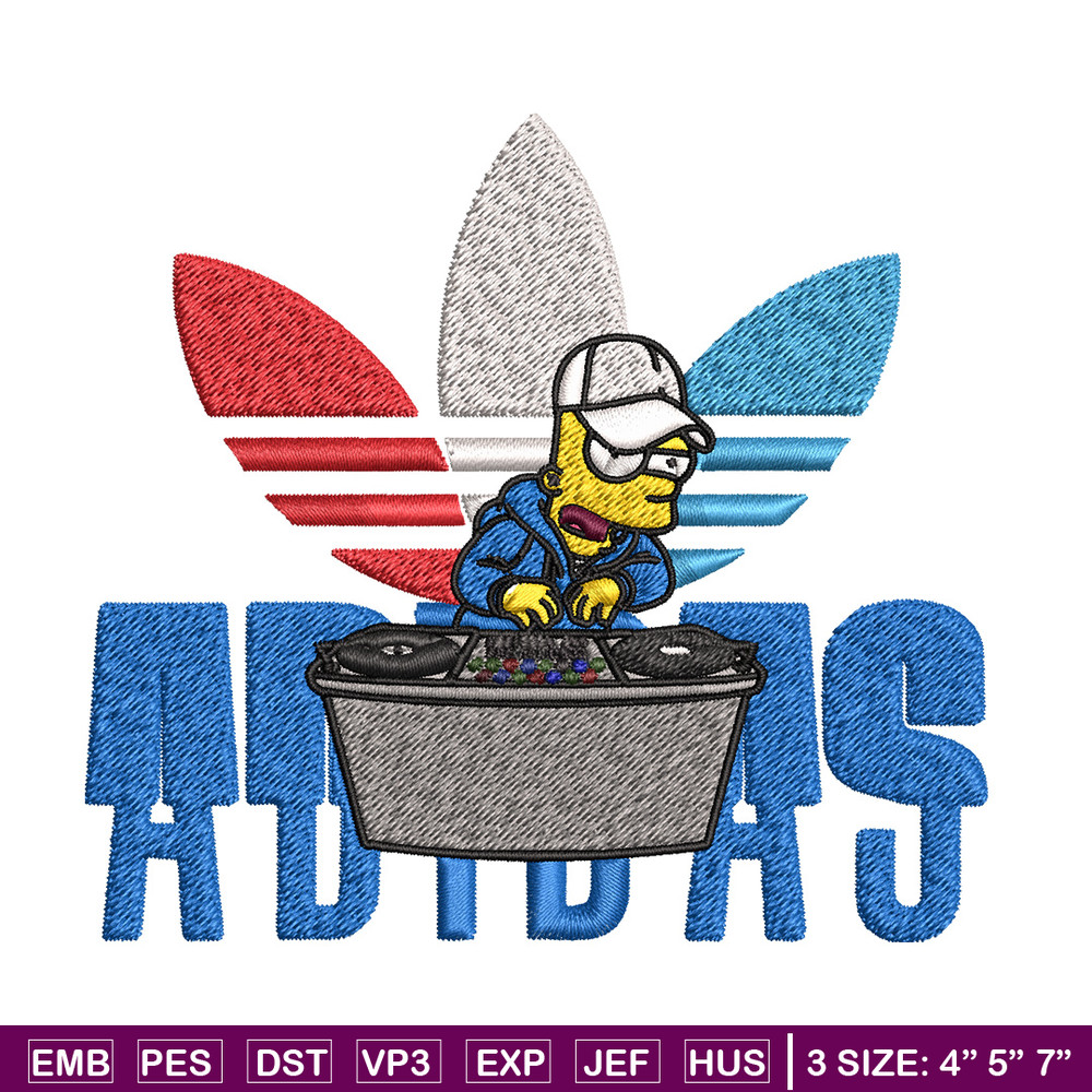 Bart dj adidas Embroidery Design, Adidas Embroidery, Brand Embroidery, Embroidery File, Logo shirt, Digital download.jpg