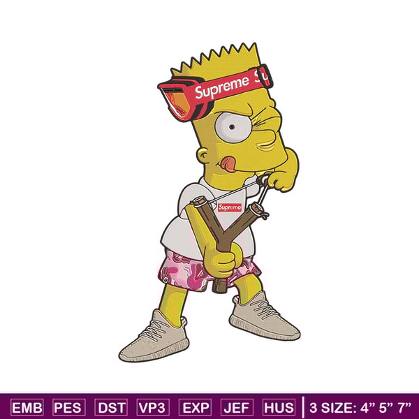 Bart x supreme Embroidery Design, Supreme Embroidery, Embroidery File, Anime Embroidery, Simpson shirt, Digital download.jpg