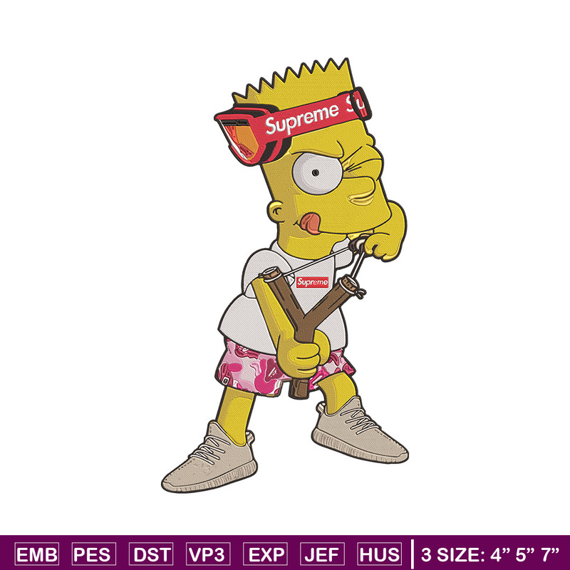 Bart x supreme Embroidery Design, Supreme Embroidery, Embroidery File, Anime Embroidery, Simpson shirt, Digital download.jpg