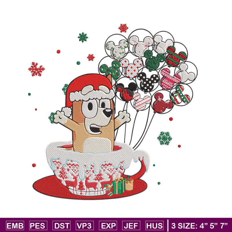 Bingo chrismas Embroidery Design, Bluey Embroidery, Embroidery File, Chrismas Embroidery, Anime shirt, Digital download.jpg