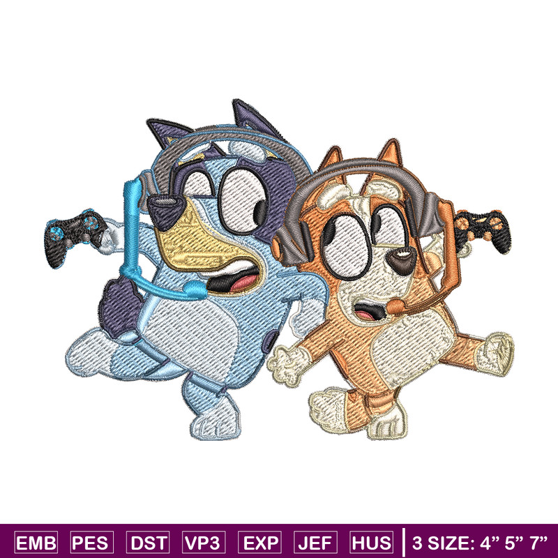 Bluey bingo headphones Embroidery, Bluey Embroidery, Embroidery File, cartoon shirt, cartoon design, Digital download..jpg