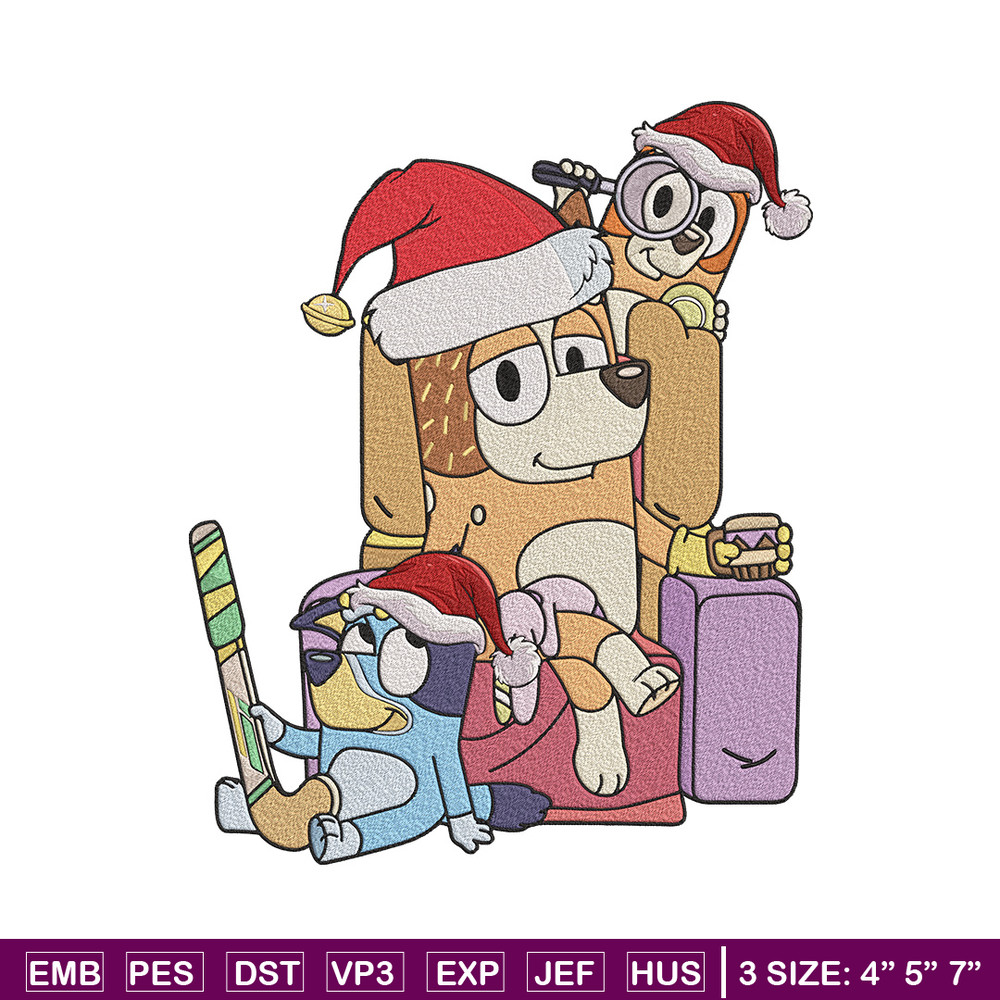 Bluey family Embroidery Design, Bluey Embroidery, Embroidery File, Chrismas Embroidery,Anime shirt, Digital download..jpg