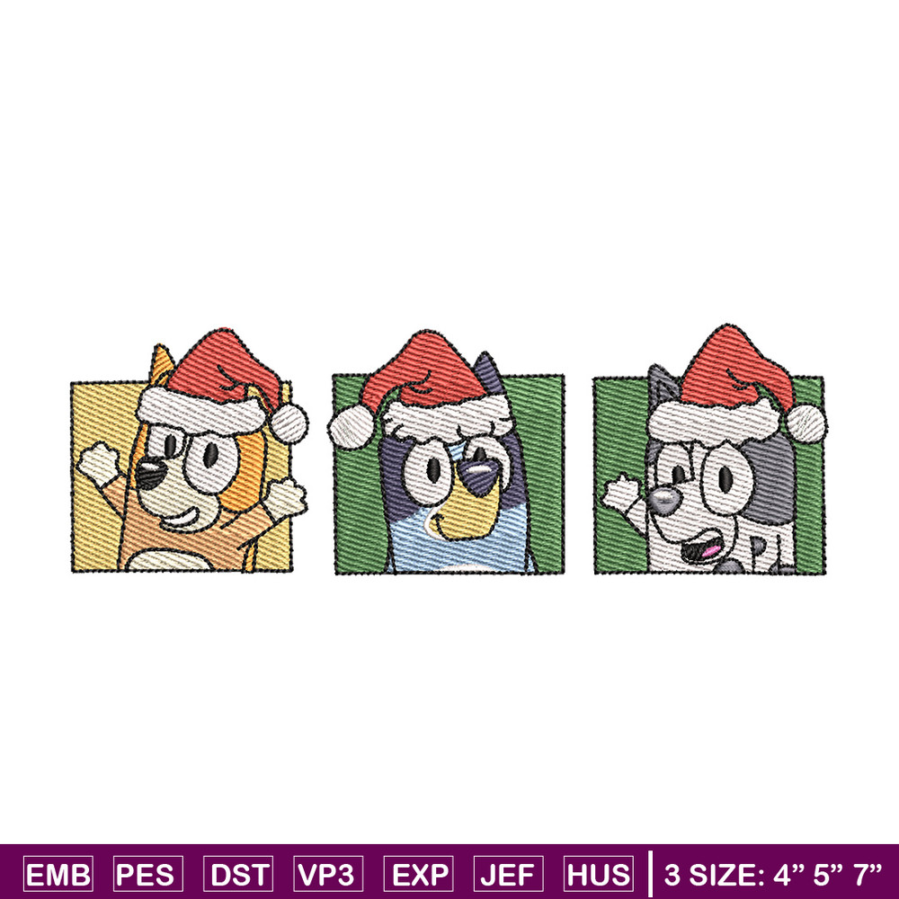 Bluey poster embroidery design, Bluey embroidery, Chrismas design, Embroidery file, Embroidery shirt,Digital download.jpg