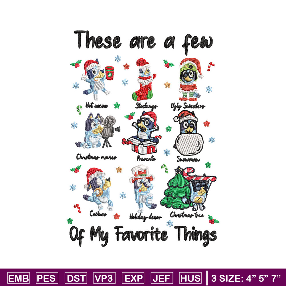 Bluey sticker Embroidery Design, Bluey Embroidery, Embroidery File, Chrismas Embroidery, Anime shirt, Digital download.jpg