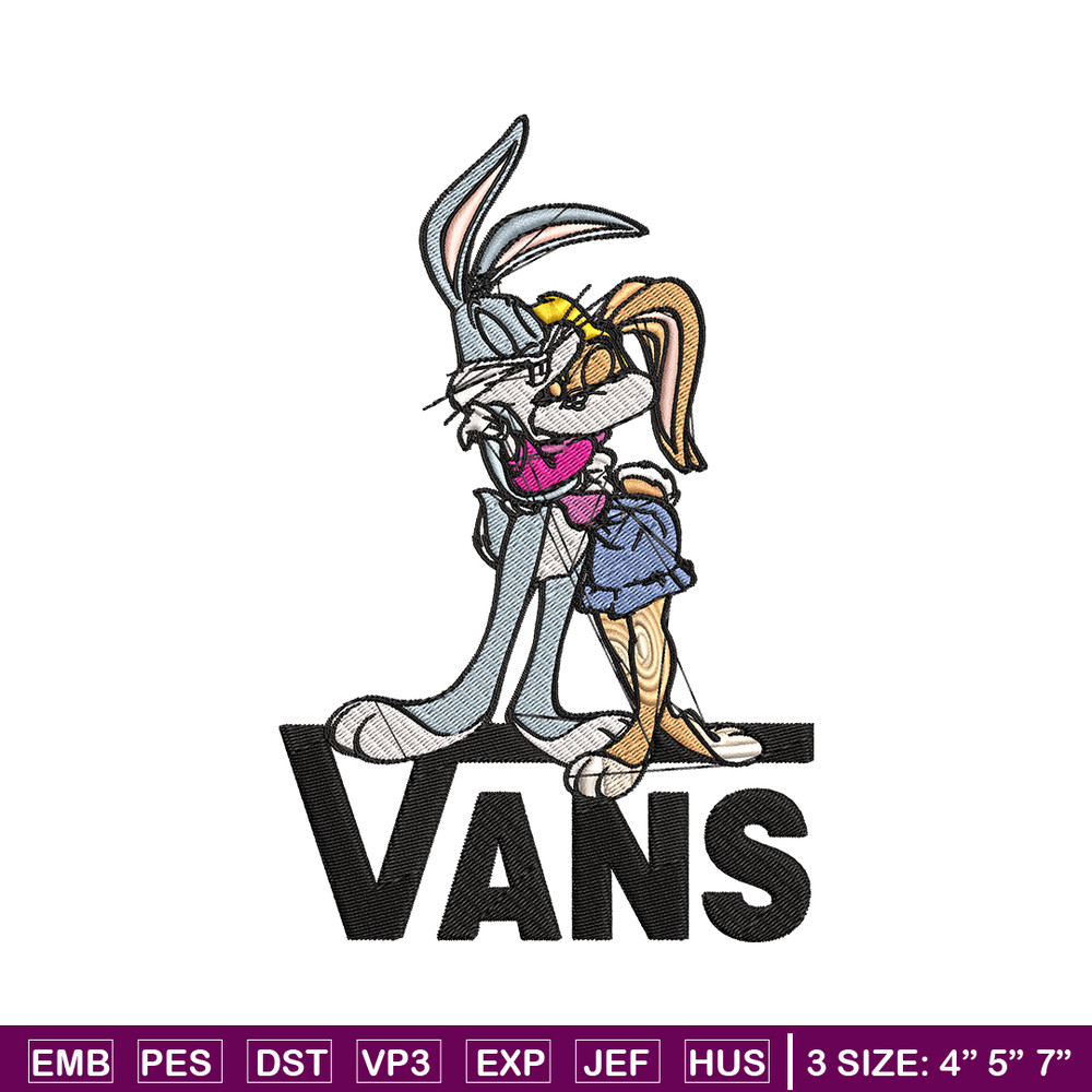 Bugs and Lola Bunny Vans Embroidery design, cartoon Embroidery, cartoon design, Embroidery File, Digital download..jpg
