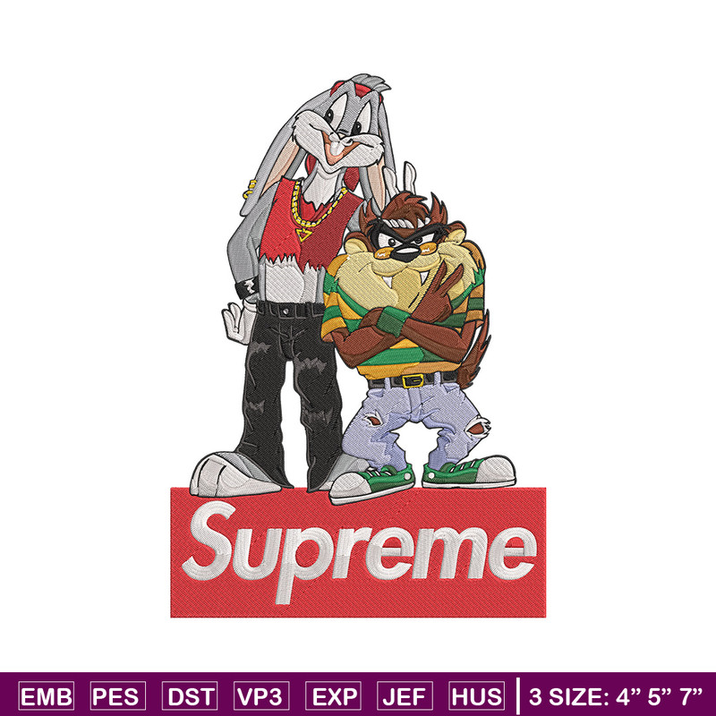 Bunny Taz Embroidery Design, Bunny Taz Embroidery, Embroidery File, Anime Embroidery, Supreme shirt, Digital download.jpg