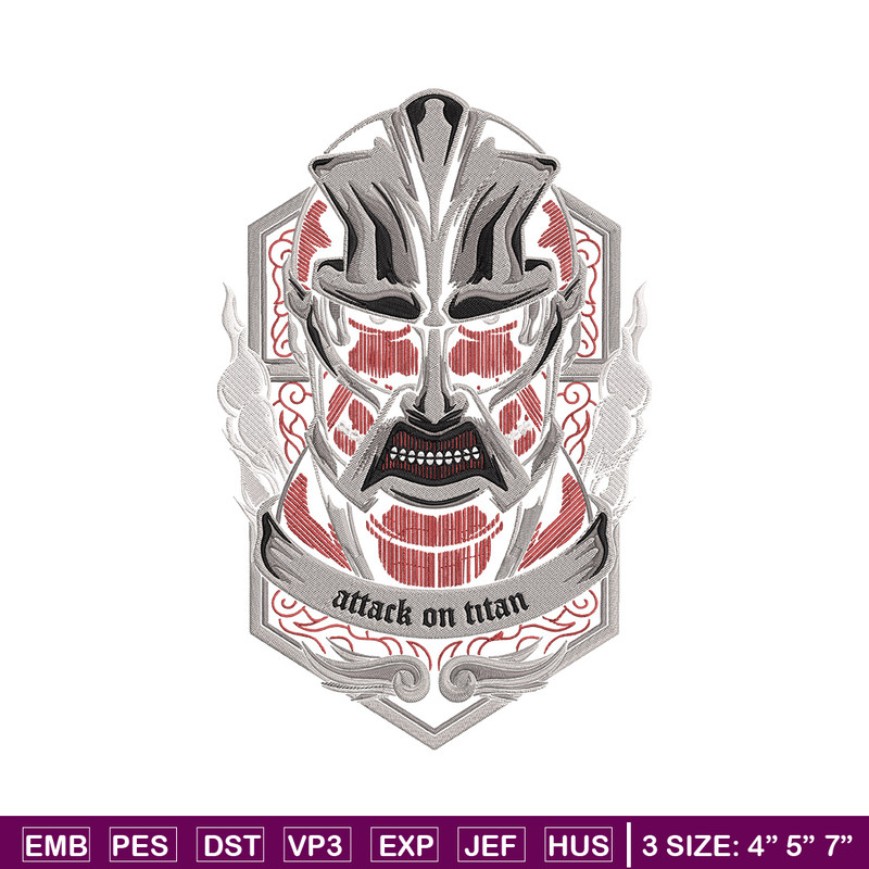 Colossal poster Embroidery Design, Aot Embroidery, Embroidery File, Anime Embroidery, Anime shirt, Digital download.jpg