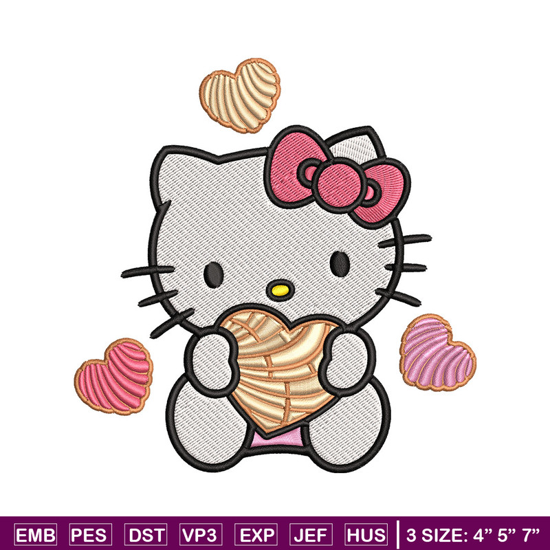 Concha Hello Kitty Embroidery Design, Hello Kitty cartoon Embroidery, Embroidery File, Cartoon shirt, Digital download..jpg