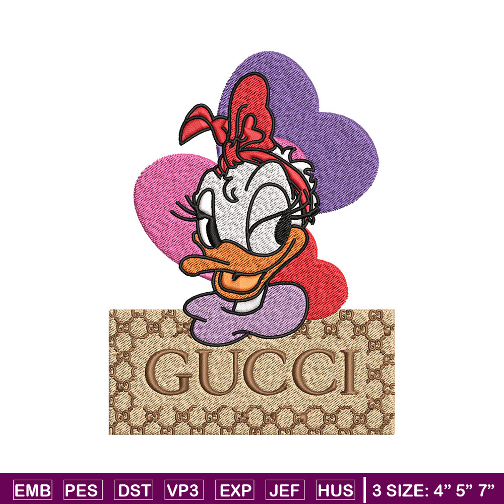 Daisy Donald Duck Gucci Embroidery design, Disney cartoon Embroidery, cartoon design, Embroidery File, Digital download.jpg