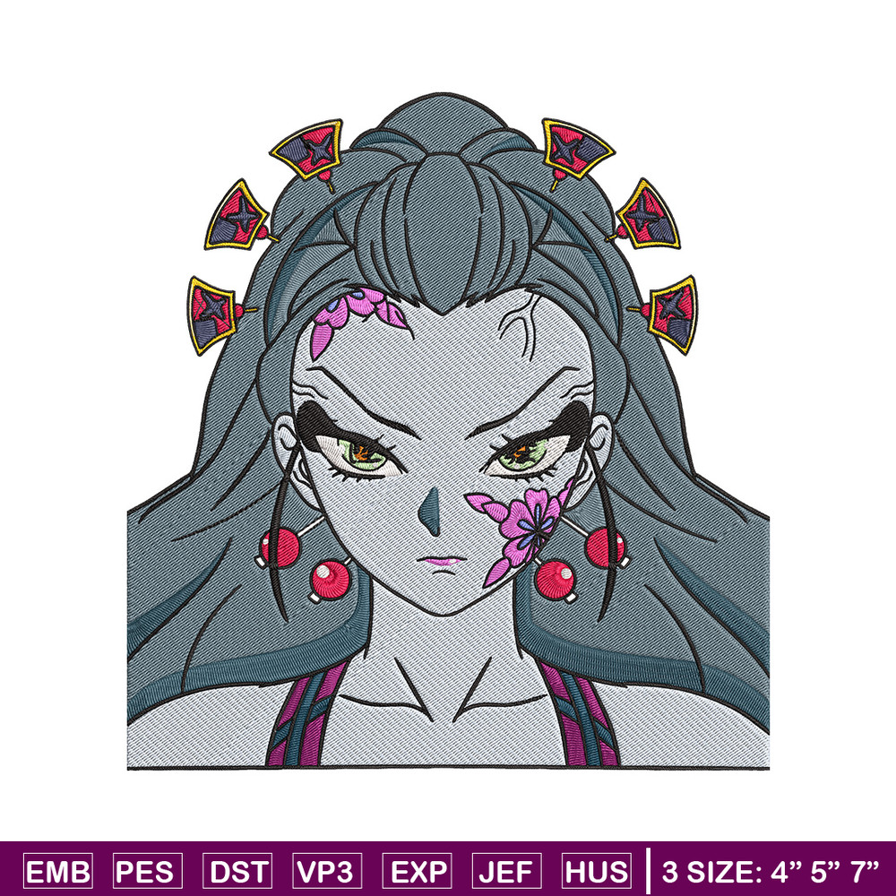 Daki face Embroidery Design, Demon slayer Embroidery, Embroidery File, Anime Embroidery, Anime shirt, Digital download.jpg