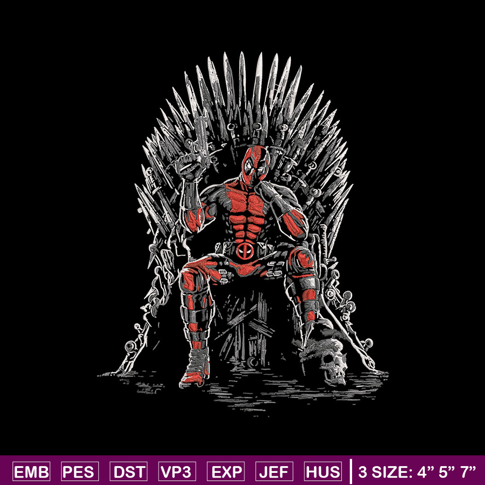 Deadpool king Embroidery Design, Deadpool Embroidery, Embroidery File, Anime Embroidery, Anime shirt, Digital download.jpg