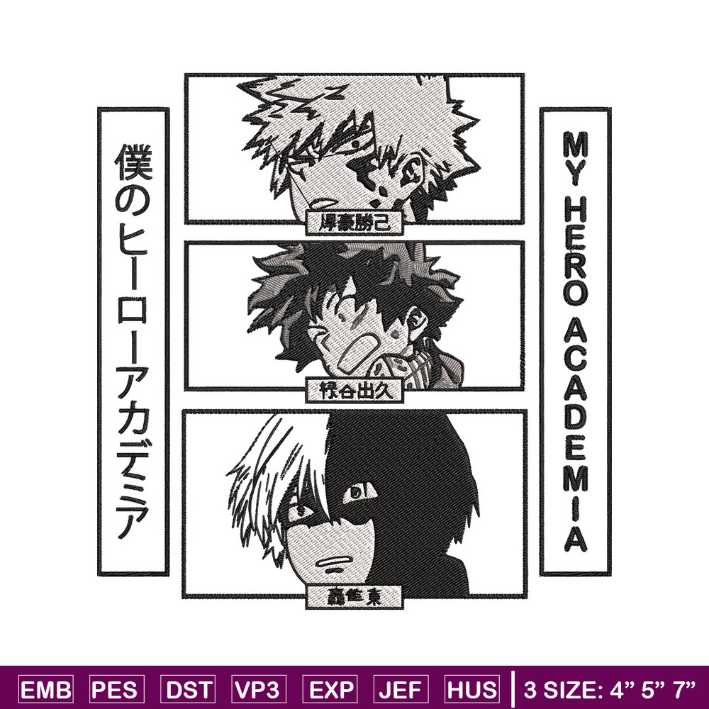 Deku friends Embroidery Design, Mha Embroidery, Embroidery File, Anime Embroidery, Anime shirt, Digital download..jpg
