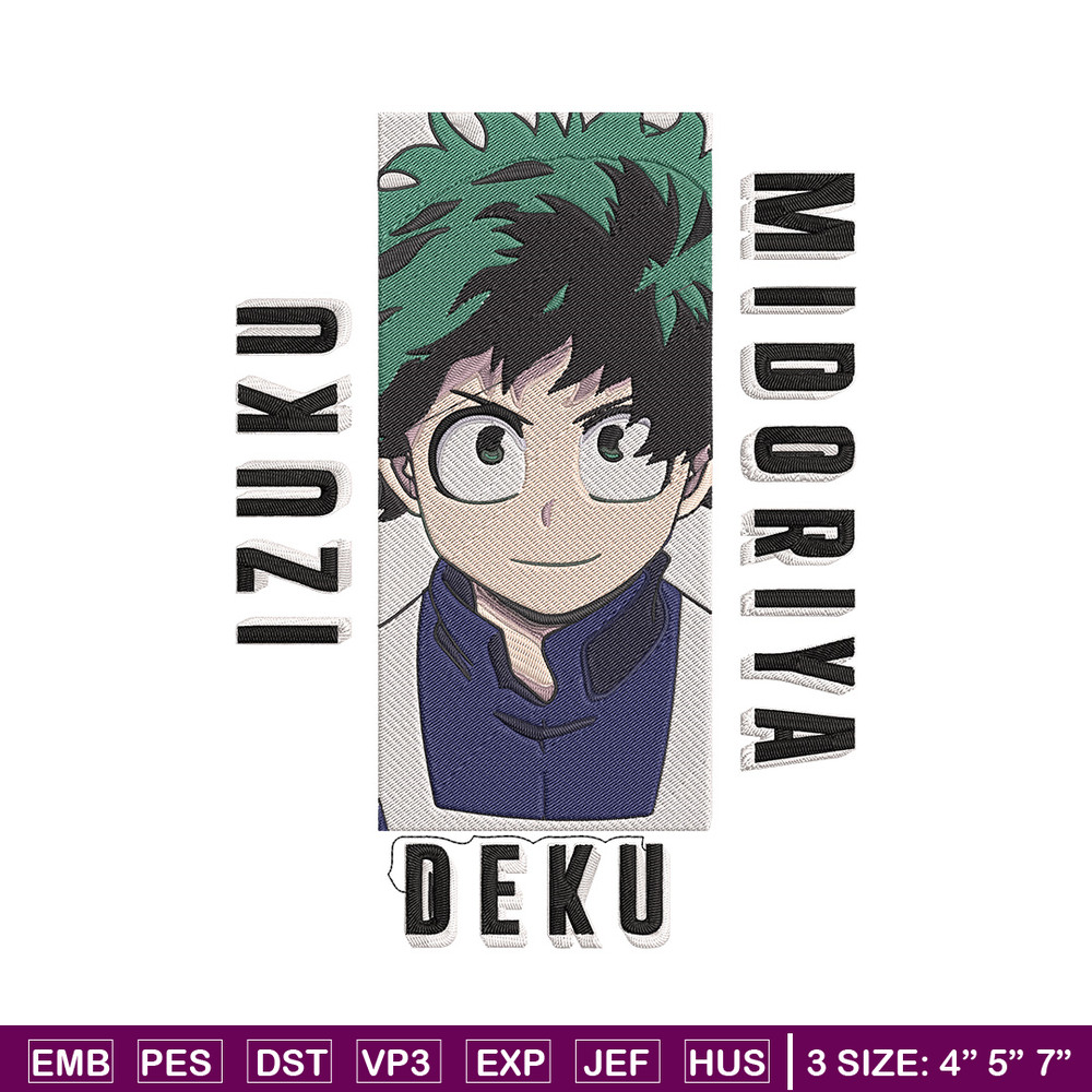 Deku poster Embroidery Design, Mha Embroidery, Embroidery File, Anime Embroidery, Anime shirt, Digital download.jpg