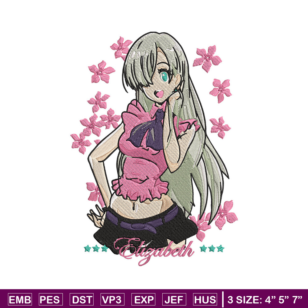 Elizabeth Embroidery Design, Seven Deadly Sins Embroidery, Embroidery File,Anime Embroidery,Anime shirt,Digital download.jpg