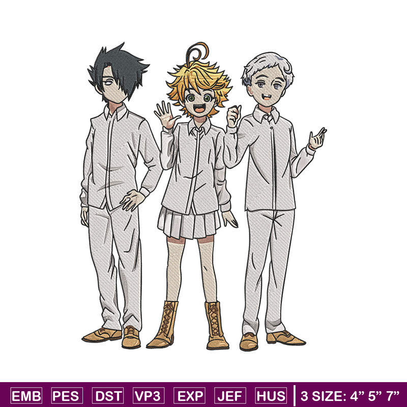 Emma friends Embroidery Design, Oyakusoku Embroidery, Embroidery File, Anime Embroidery, Anime shirt, Digital download.jpg