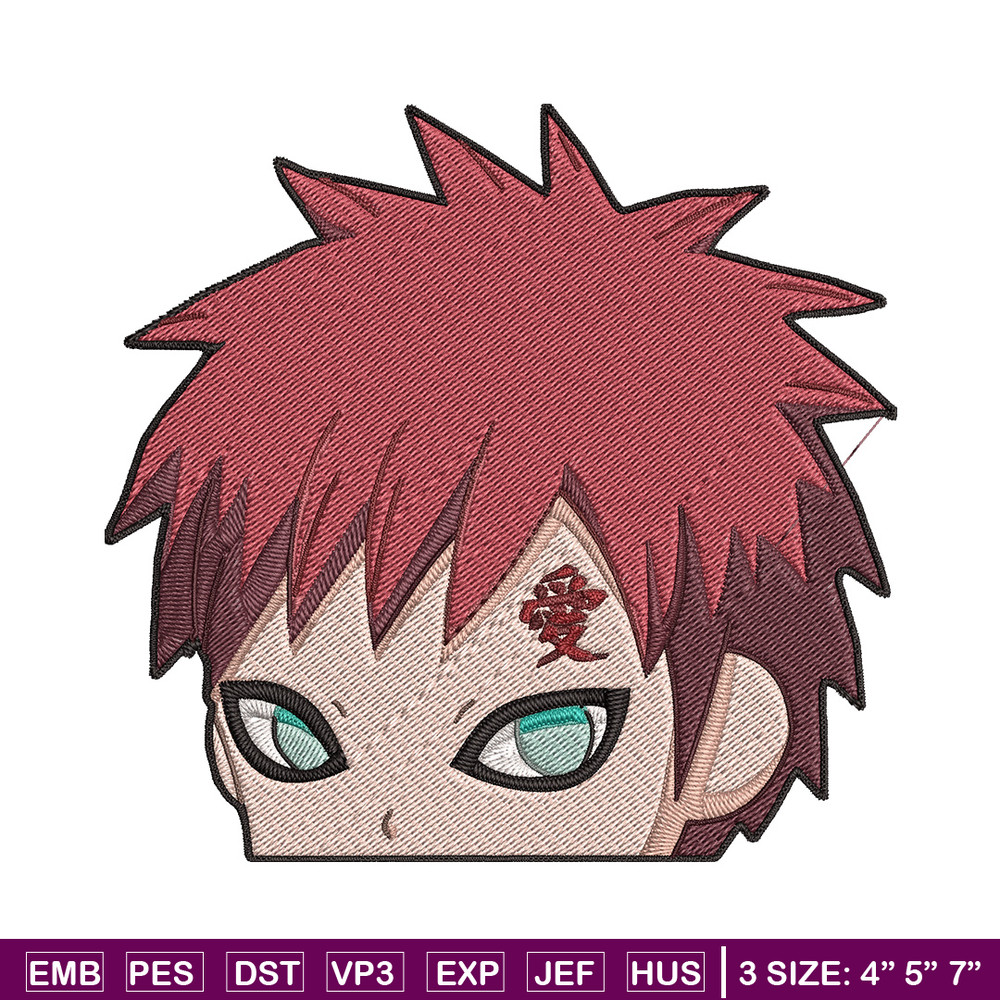 Gaara Peeker Embroidery Design, Naruto Embroidery, Embroidery File, Anime Embroidery,Anime shirt, Digital download.jpg
