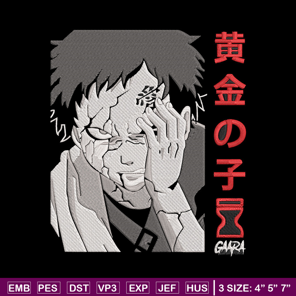 Gaara poster Embroidery Design, Naruto Embroidery, Embroidery File, Anime Embroidery, Anime shirt, Digital download..jpg