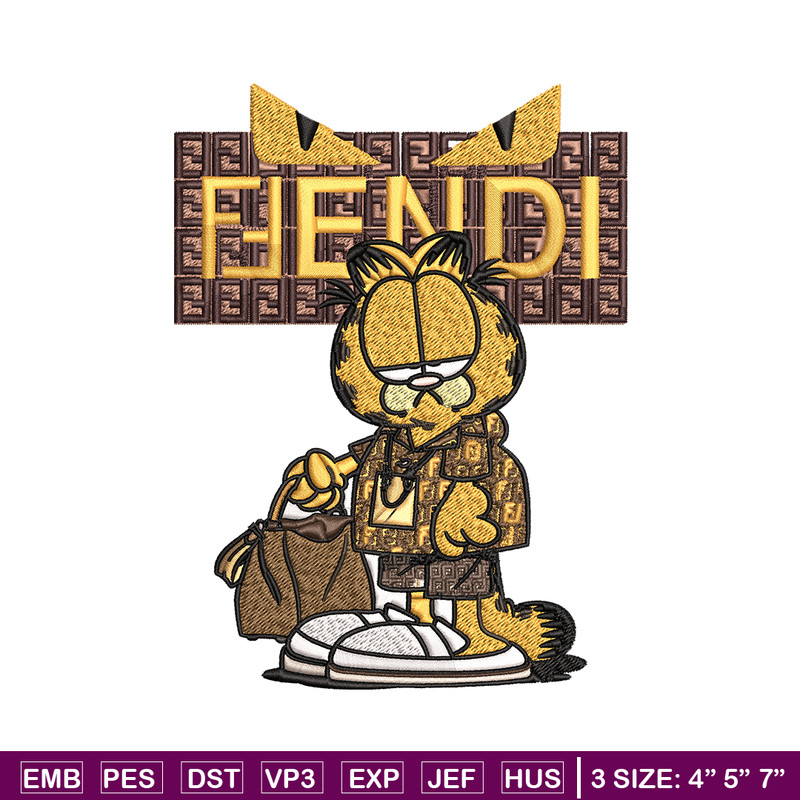 Garfield Fendi Embroidery design, Garfield Fendi cartoon Embroidery, cartoon design, Embroidery File, Digital download..jpg