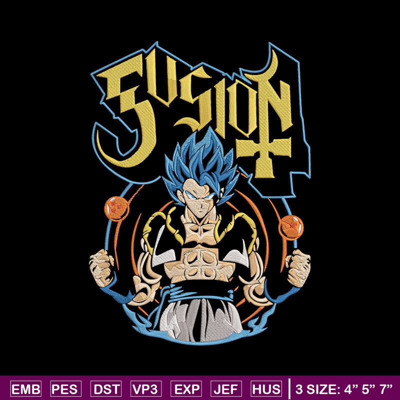 Gogeta Embroidery Design, Dragonball Embroidery, Embroidery File, Anime Embroidery, Anime shirt, Digital download..jpg