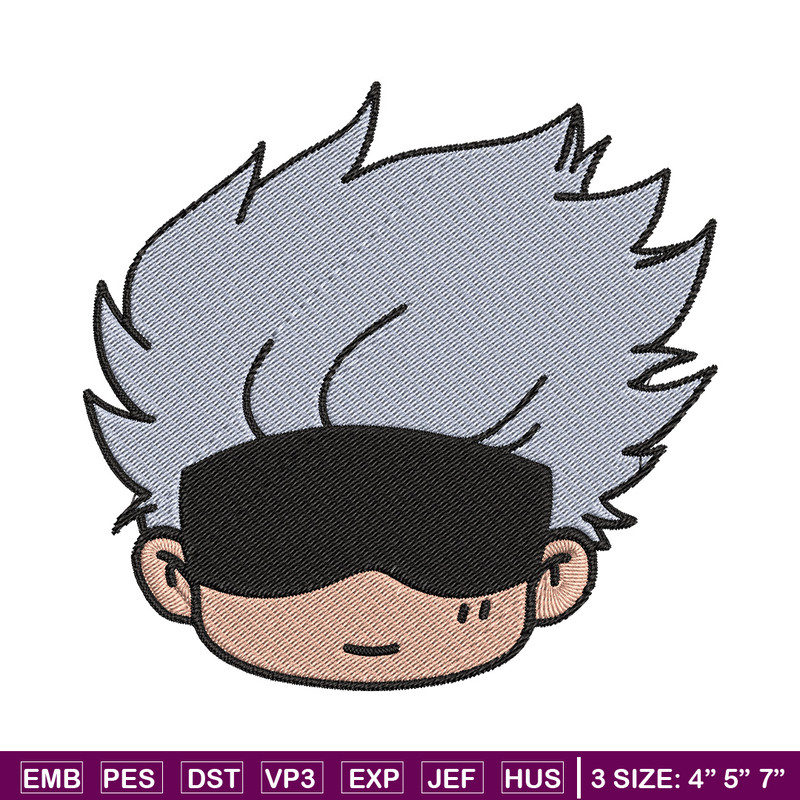 Gojo chibi Embroidery Design, Jujutsu Embroidery, Embroidery File, Anime Embroidery, Anime shirt, Digital download.jpg