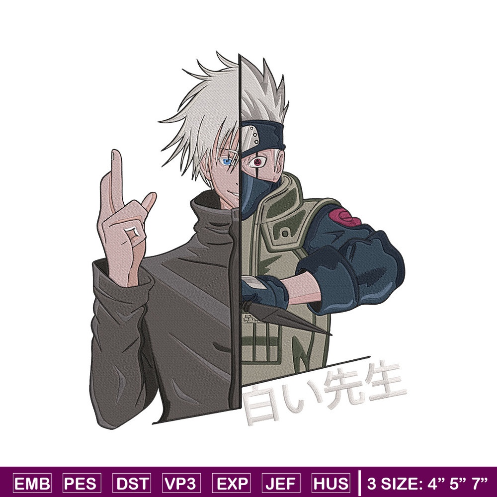Gojo x kakashi Embroidery Design, Naruto Embroidery, Embroidery File, Anime Embroidery, Anime shirt, Digital download.jpg