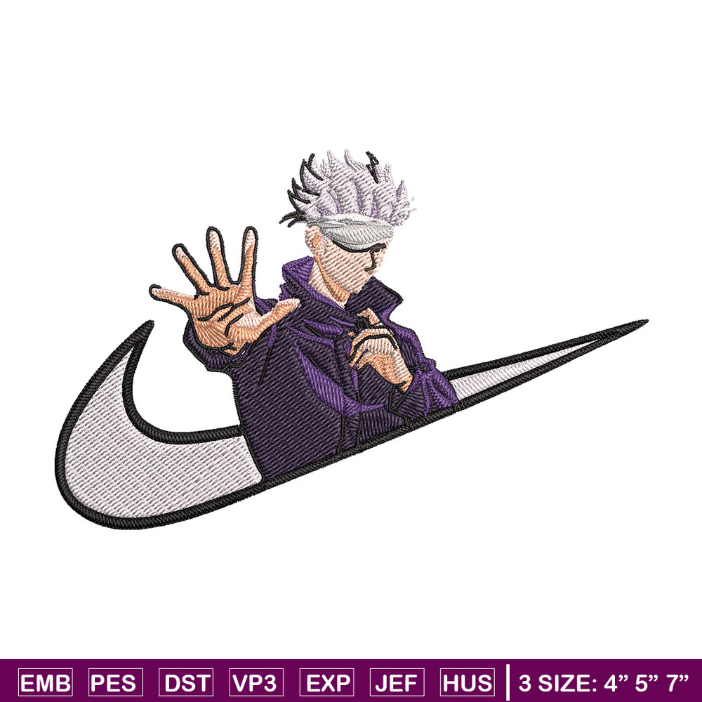 Gojo x nike Embroidery Design, Jujutsu Embroidery, Embroidery File, Nike Embroidery, Anime shirt, Digital download..jpg
