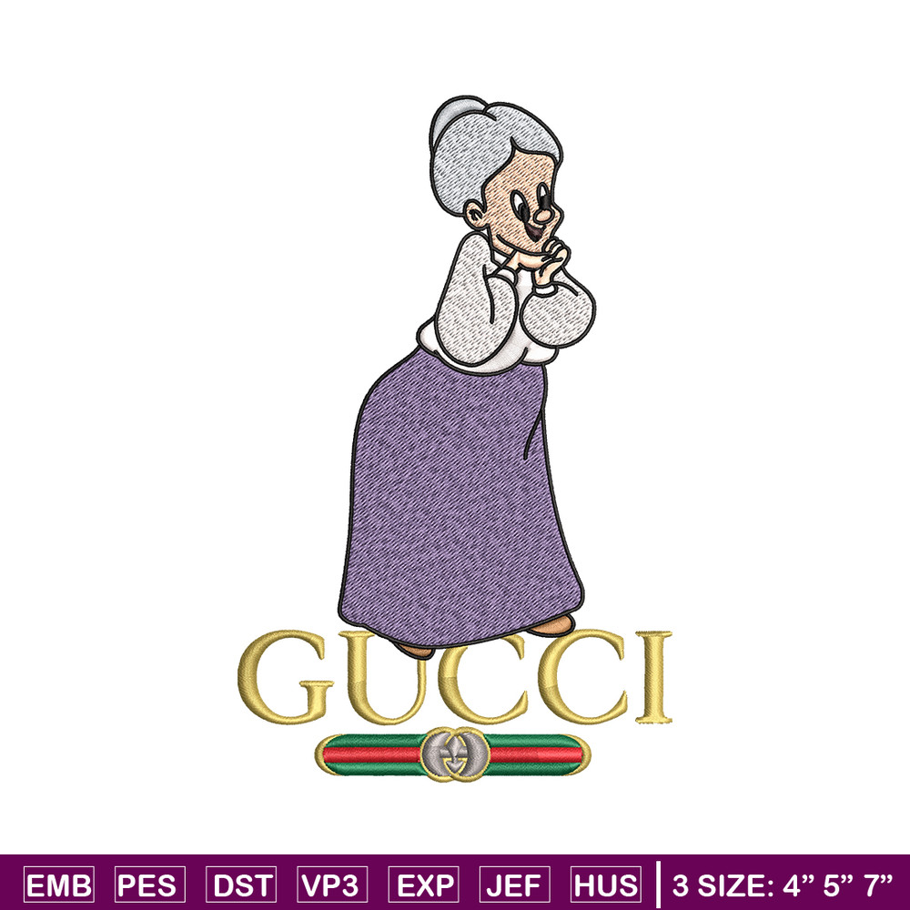 Granny Gucci Embroidery design, Granny Gucci cartoon Embroidery, cartoon design, Embroidery File, Instant download..jpg