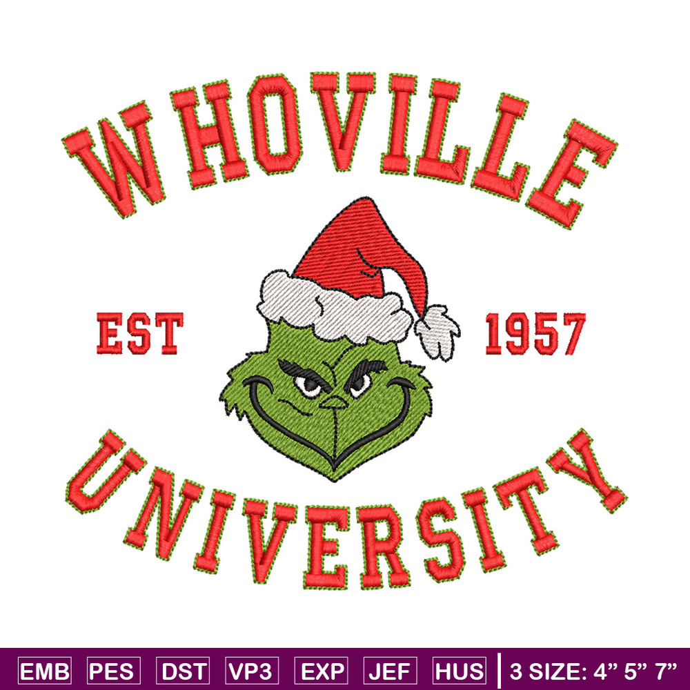 Grinch est1957 embroidery design, Grinch embroidery, Chrismas design, Embroidery shirt, Embroidery file,Digital download.jpg