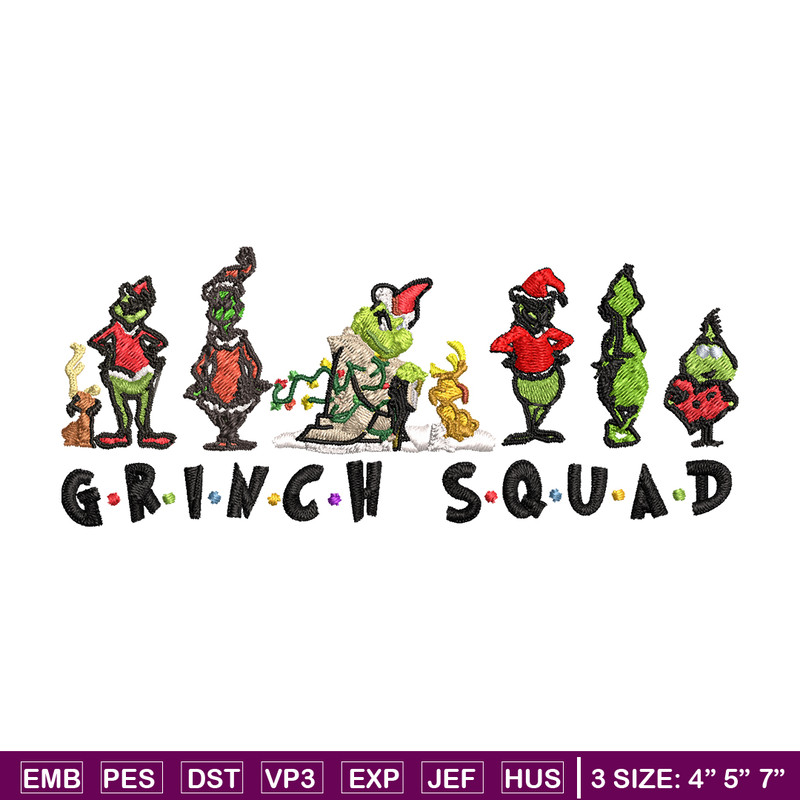 Grinch squad christmas Embroidery design, Grinch Christmas Embroidery, Grinch design, Embroidery File, Digital download.jpg