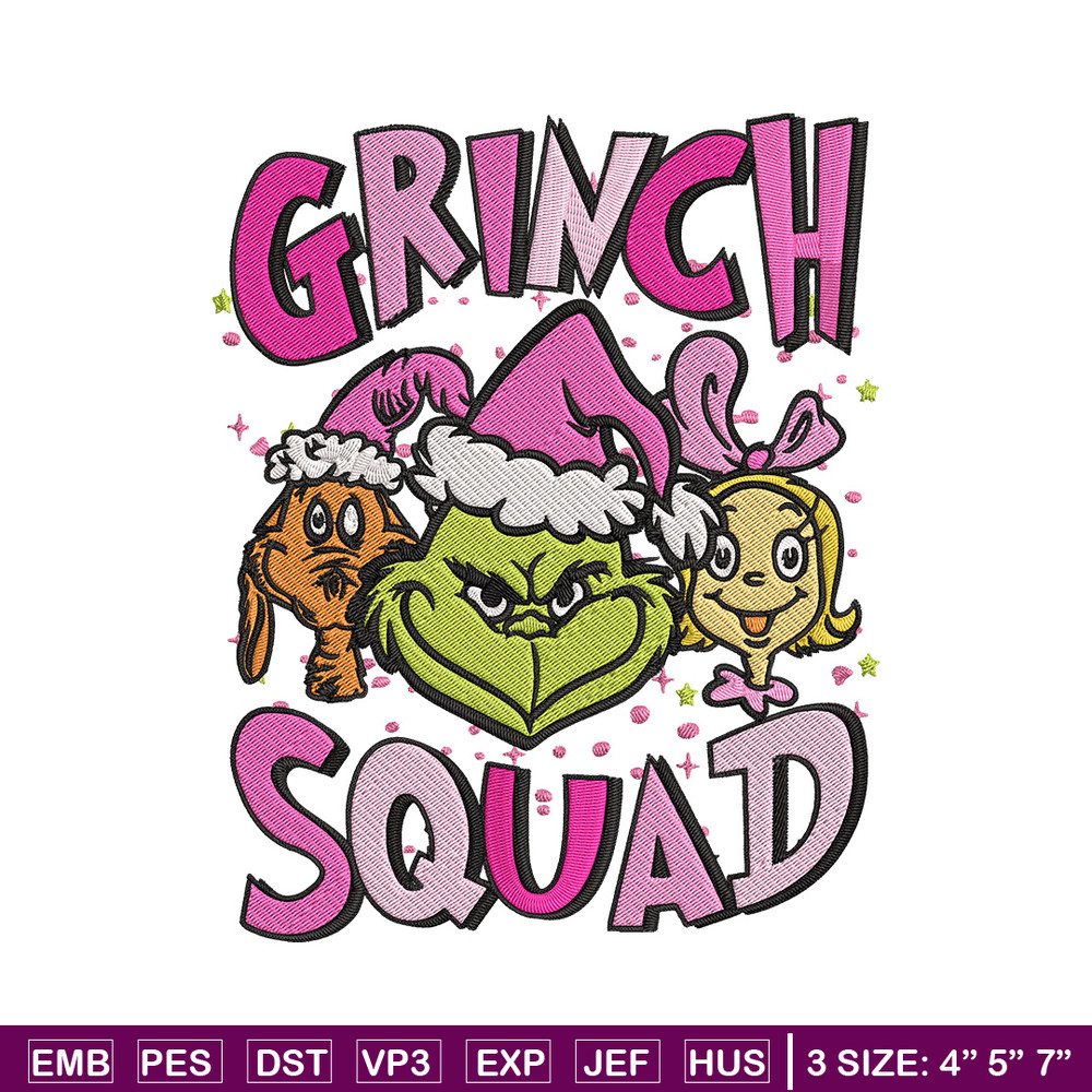 Grinch squad Embroidery Design, Grinch Embroidery, Embroidery File, Chrismas Embroidery, Anime shirt, Digital download.jpg