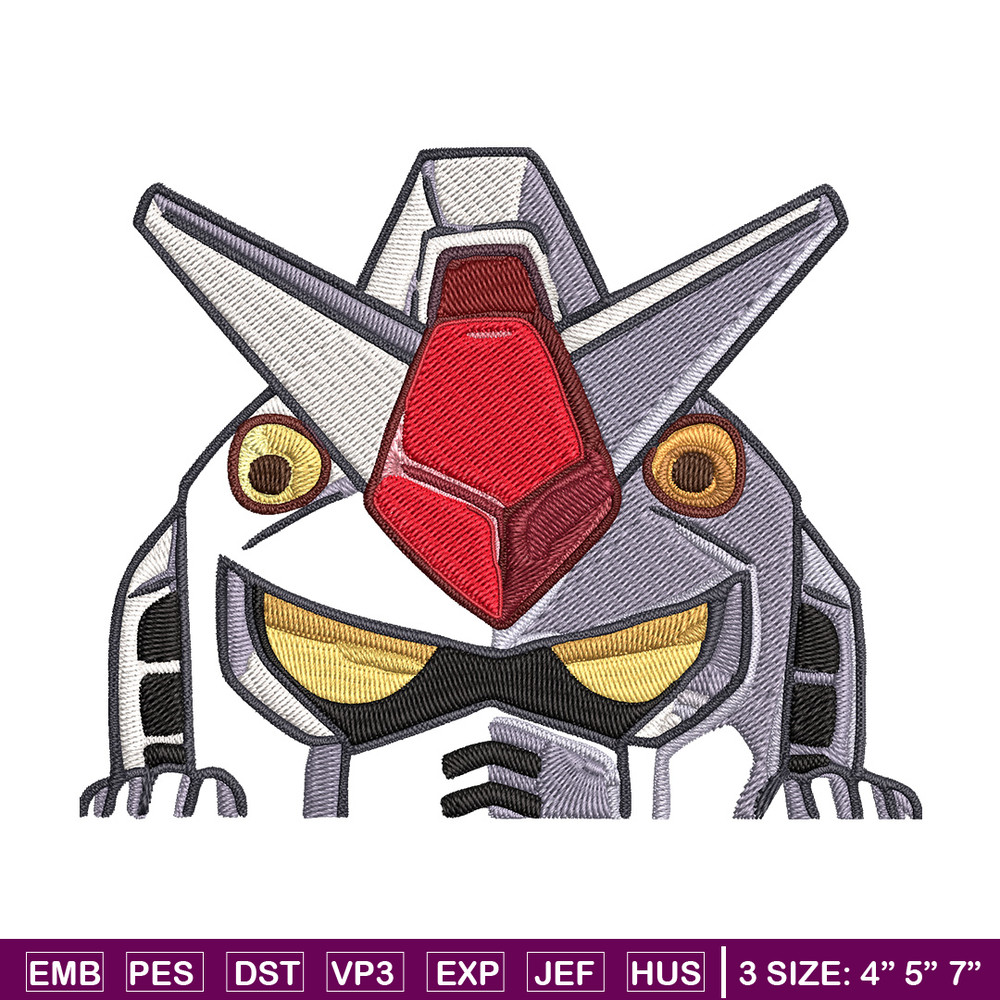 Gundam Peeker Embroidery Design, Gundam Embroidery, Embroidery File, Anime Embroidery, Anime shirt, Digital download..jpg