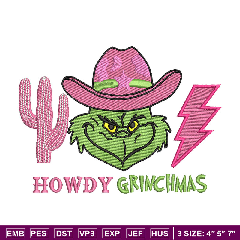 Howdy grinch embroidery design, Grinch embroidery, Chrismas design,Embroidery shirt, Embroidery file, Digital download.jpg