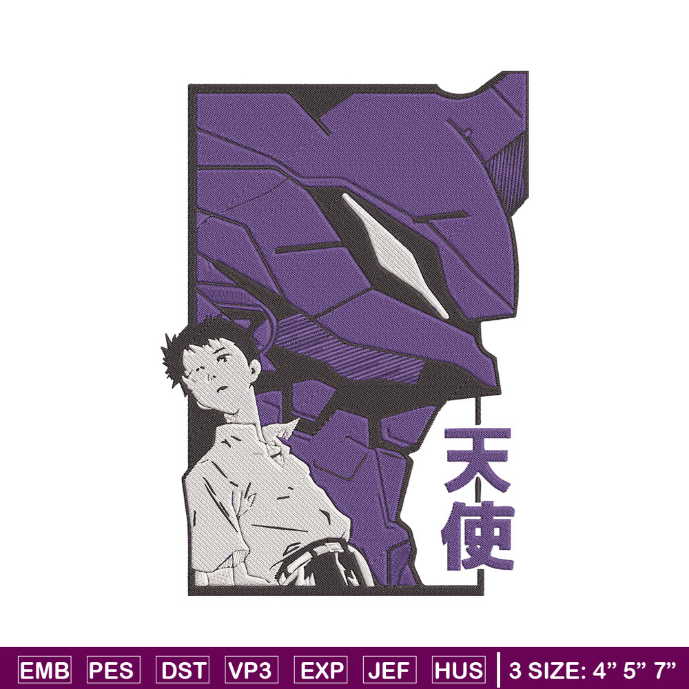 Ikari Shinji Embroidery Design, Evangelion Embroidery, Embroidery File, Anime Embroidery, Anime shirt, Digital download..jpg