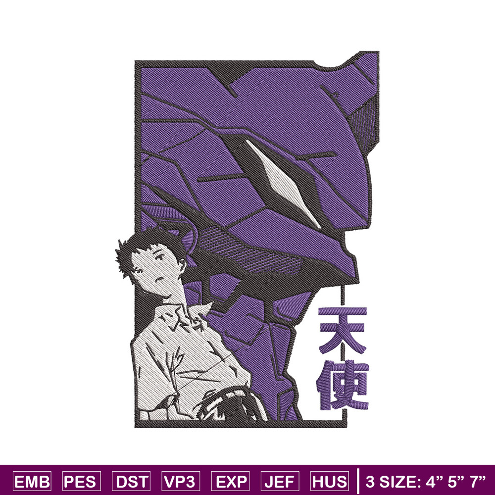 Ikari Shinji Embroidery Design, Evangelion Embroidery, Embroidery File, Anime Embroidery, Anime shirt, Digital download.jpg