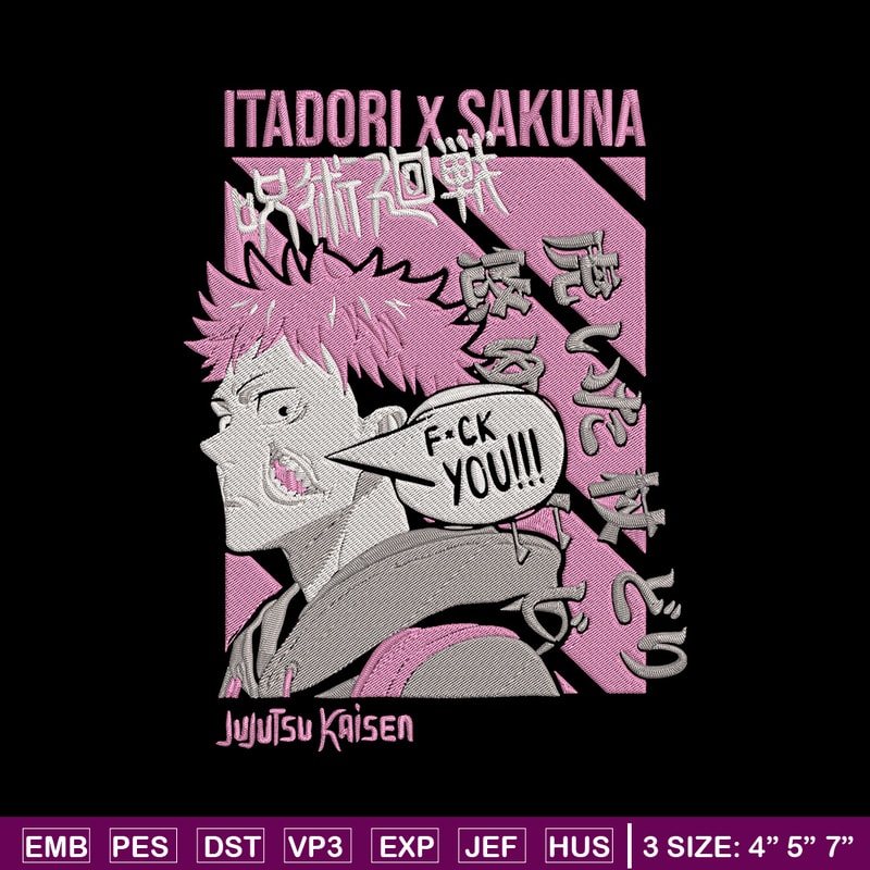 Itadori x Sukuna Embroidery Design, Jujutsu Embroidery, Embroidery File, Anime Embroidery, Anime shirt, Digital download.jpg
