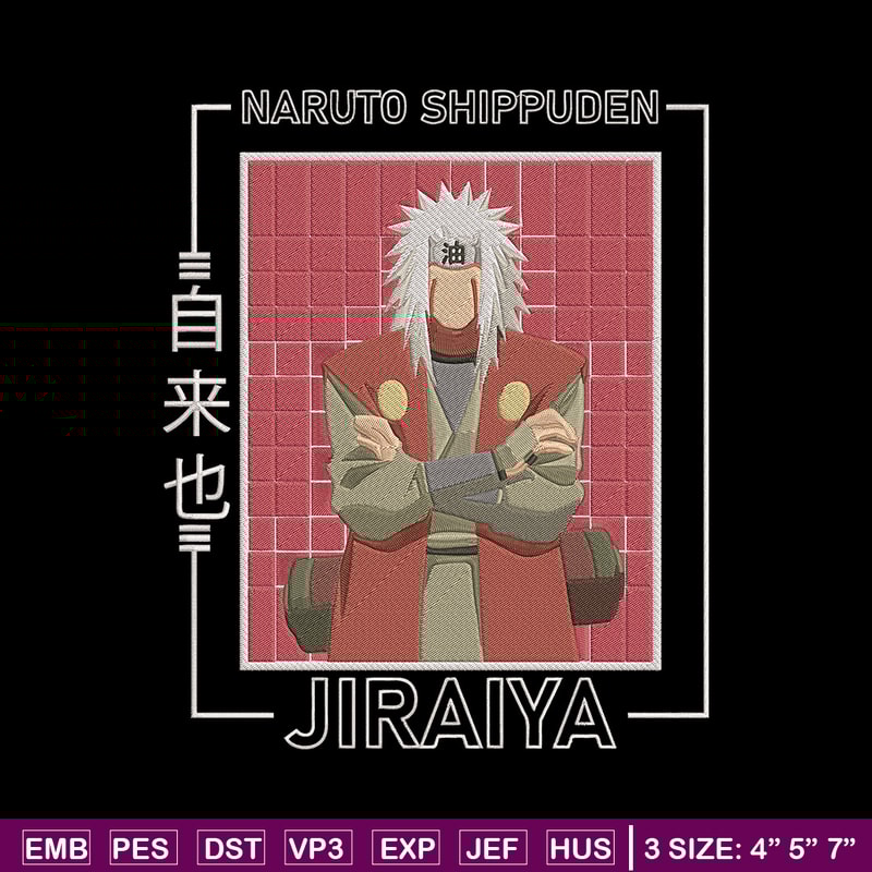 Jiraiya Embroidery Design, Naruto Embroidery, Embroidery File, Anime Embroidery, Anime shirt, Digital download.jpg
