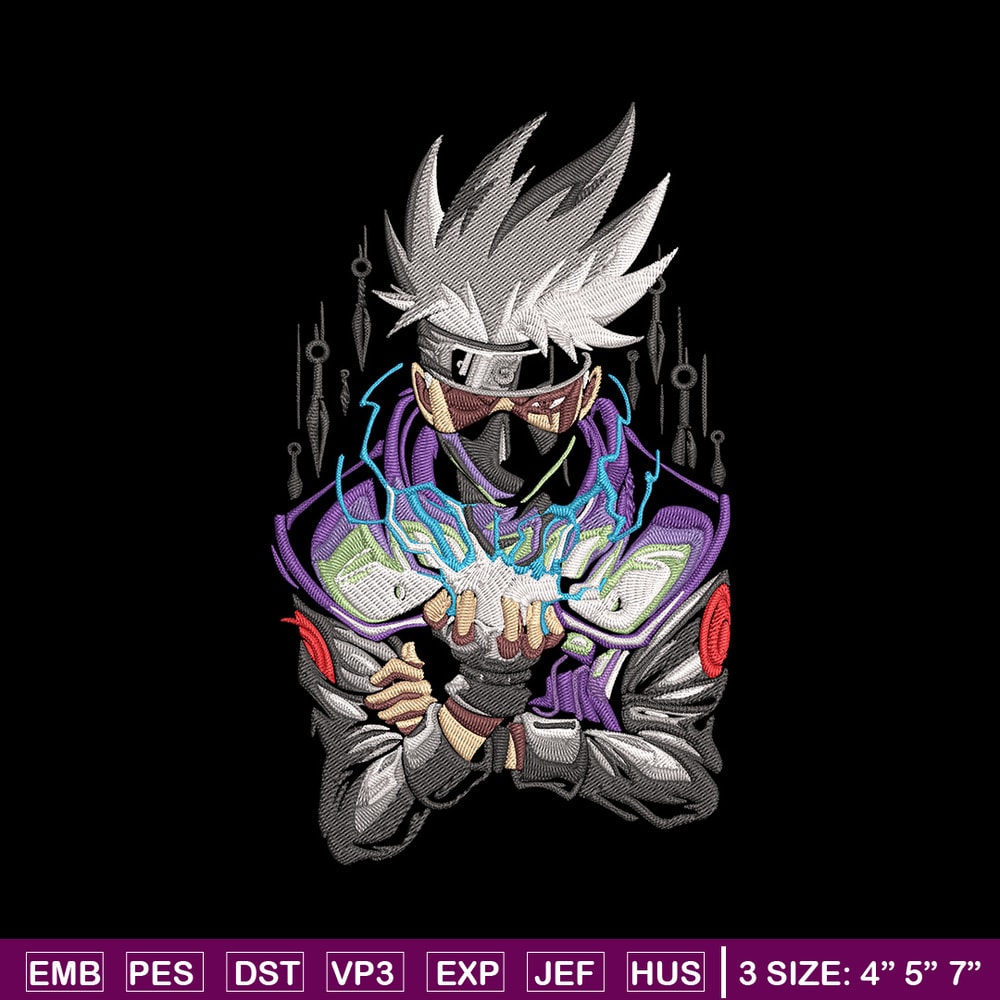 Kakashi Poster Embroidery Design, Naruto Embroidery, Embroidery File, Anime Embroidery,Anime shirt, Digital download..jpg