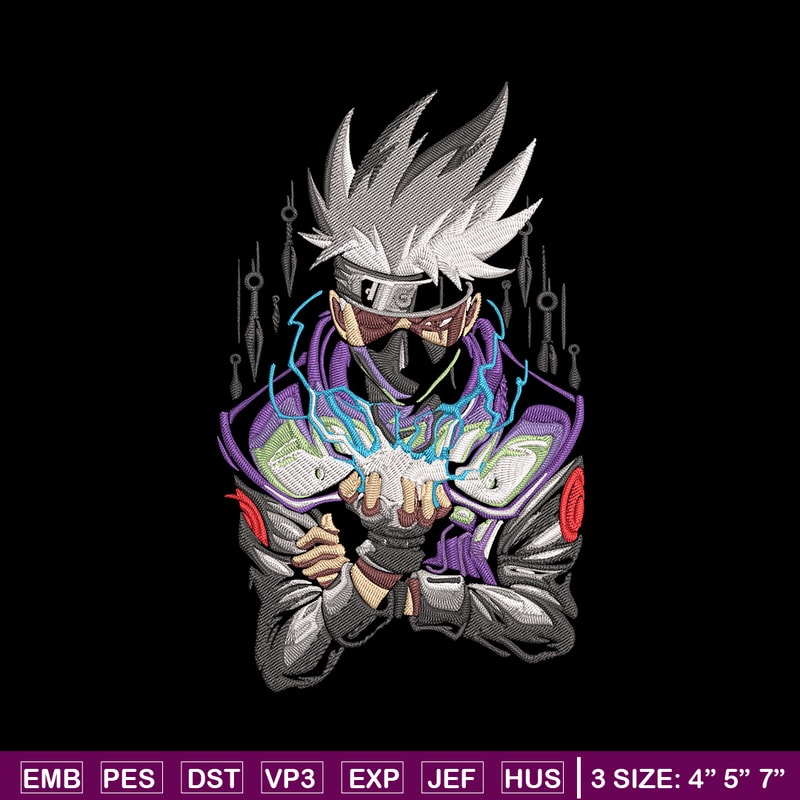Kakashi Poster Embroidery Design, Naruto Embroidery, Embroidery File, Anime Embroidery,Anime shirt, Digital download..jpg