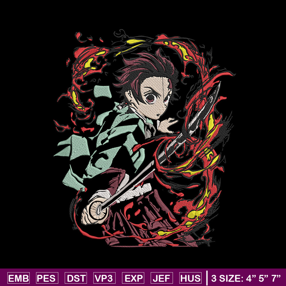 Kamado Tanjiro Embroidery Design, Demon slayer Embroidery, Embroidery File, Anime Embroidery, Digital download..jpg